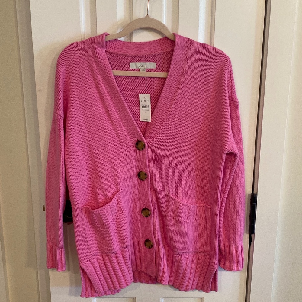Loft Pink Cardigan NWT